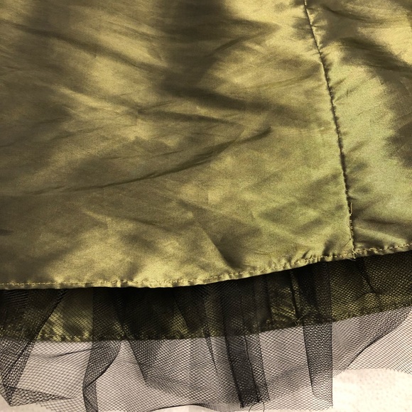 LAURA - Olive Green short grad dress - Picture 4 of 4